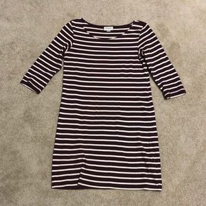 Anthropologie burgundy and white striped dress